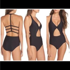 BCA by Rebecca Virtue CUT OUT ONE Piece Black Swimsuit [Size L]